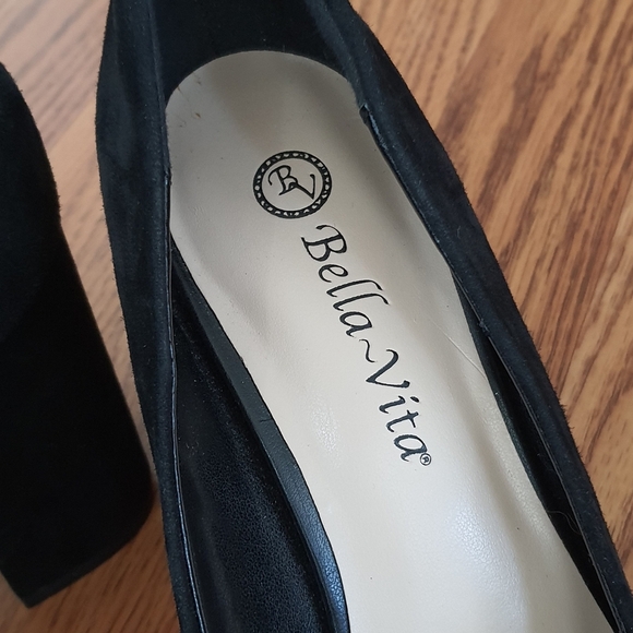 Bella Vita Nara Black Suede Pump Block High Heel Size 8 M - Picture 4 of 12